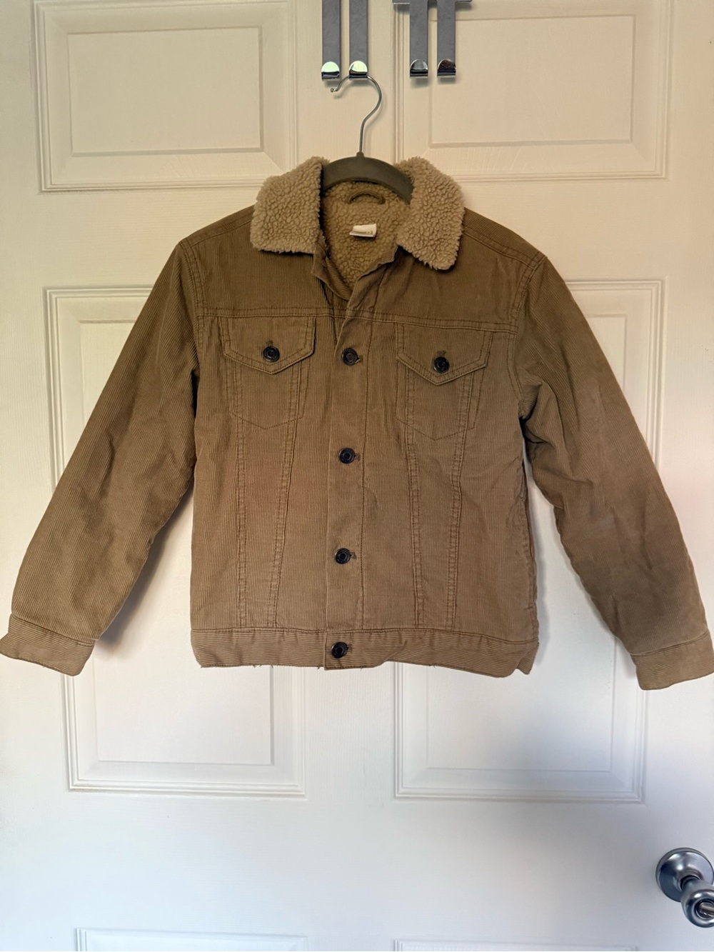 Crazy 8 Boys Tan Sherpa-Lined Corduroy Bomber Jacket Size 7/8